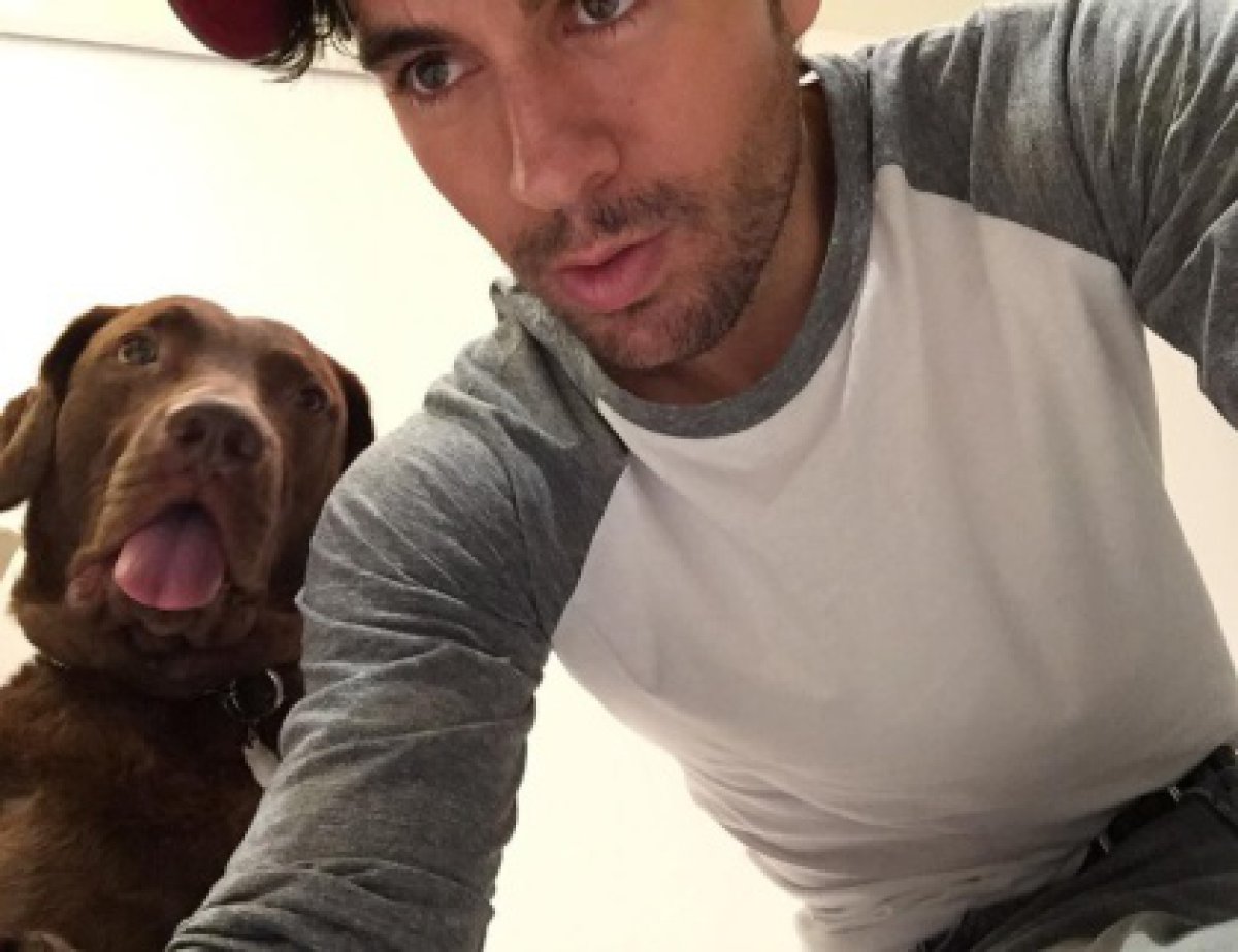Enrique Iglesias se saca una selfie con su mascota